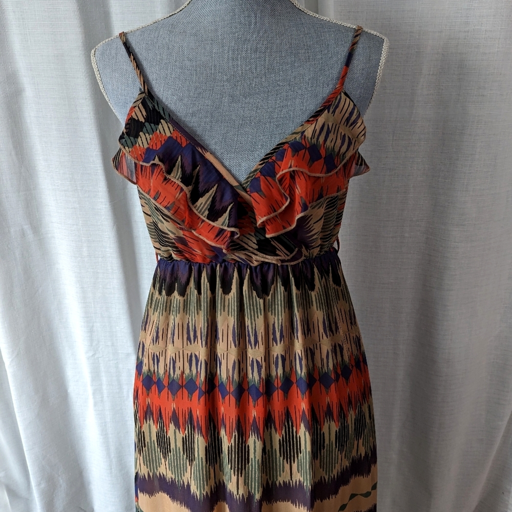 boho ruffle modcloth maxi dress